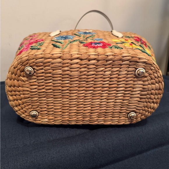 Kate Spade Garden Bouquet Embroidered Straw Tote - Picture 8 of 11